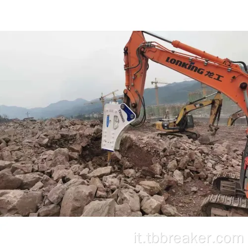 Excavator Cat340d Break Big Stone Mine Mine Hammer